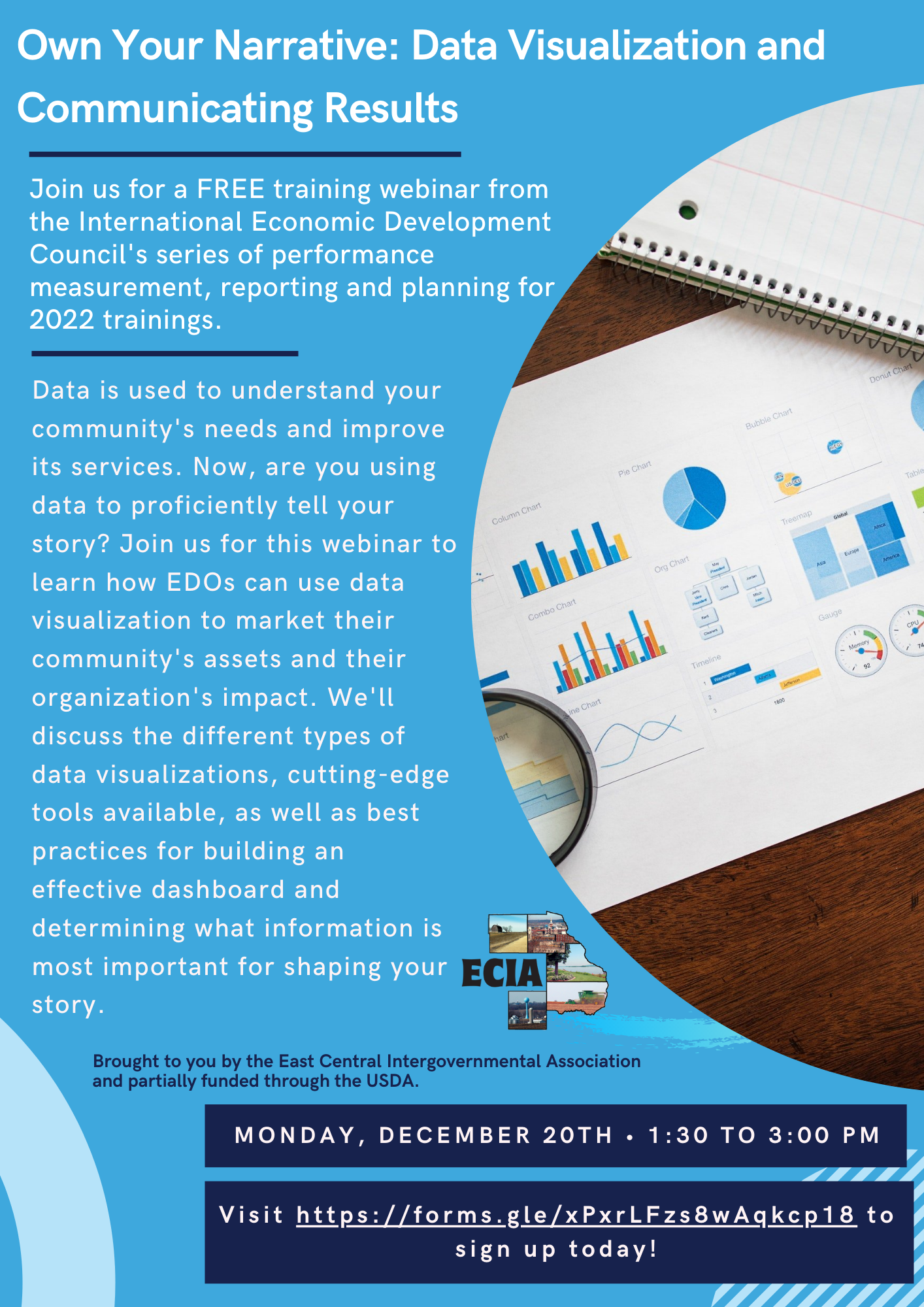 Own your Narrative Data Visualization and Communicating Results IEDC 12-20-21 Flyer